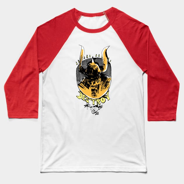 VIKING DESTROYER Baseball T-Shirt by Jim Mahfood